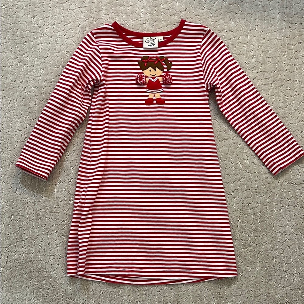 Luigi Kids Red and White Striped Kids Dress